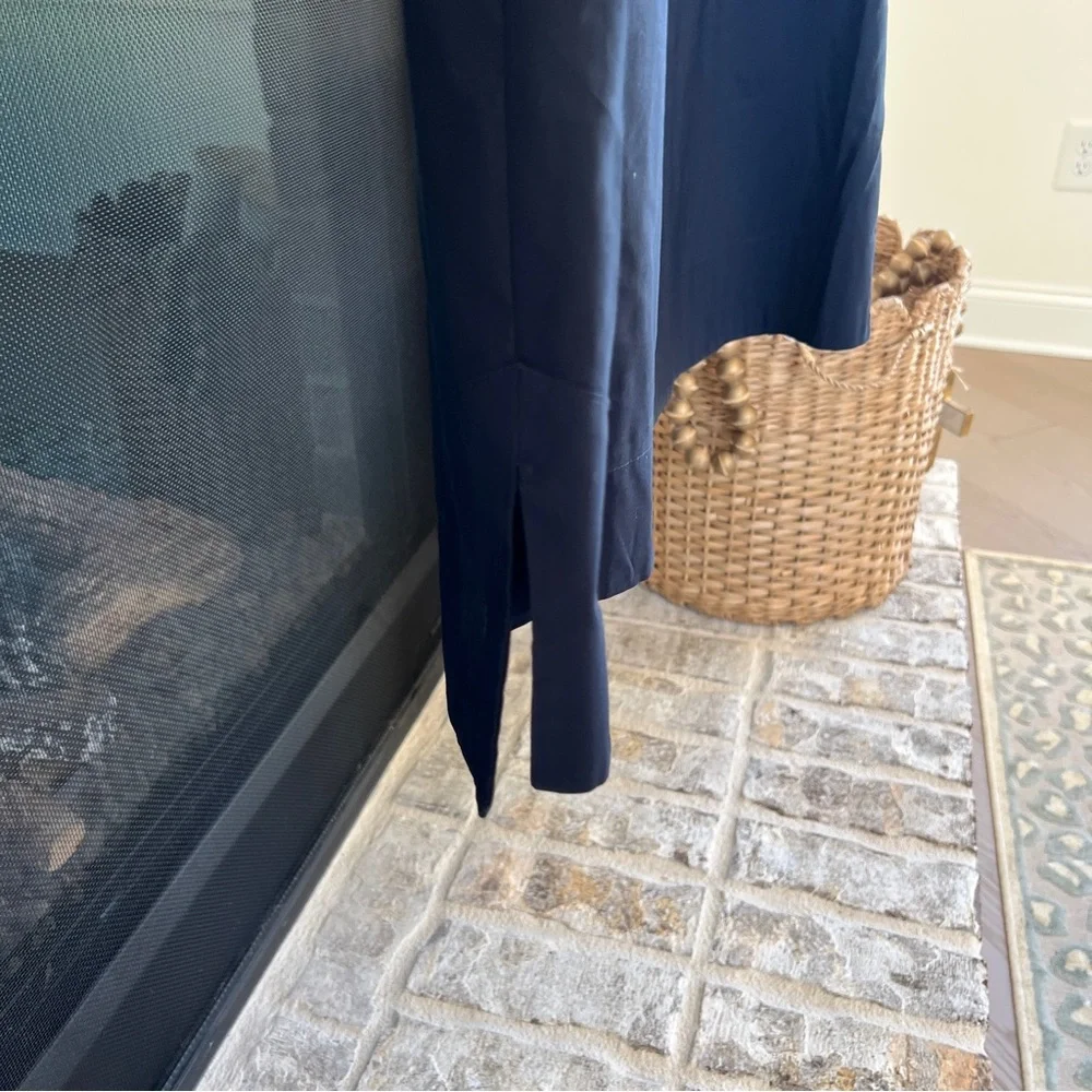 Diane Von Furstenberg Dress Navy Blue Short Sleeve Shirt Dress 6 DVF Designer - Picture 11 of 14